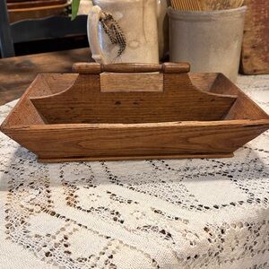 Antique Primitive Wood Caddy/Cutlery Tray
